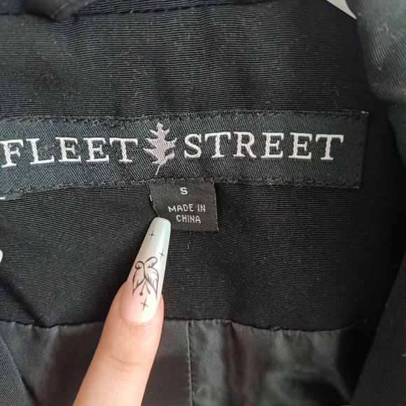 Vintage Short Black Trench Coat by Fleet Street - Picture 6 of 6